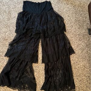 Sassybling Black Lace Pants, lined Black lining, XL, Elastic Waist, never worn!